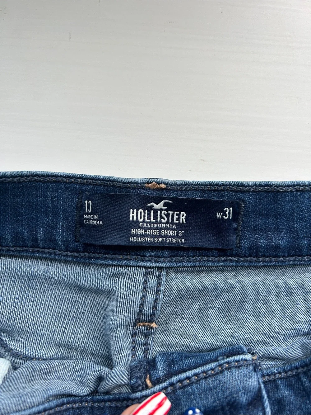 Hollister Blue Distressed Denim Jean Shorts